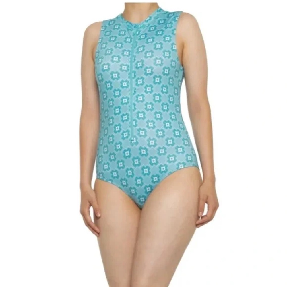 New Cabana Life Unisuit Aqua One Piece Sleeveless Paddle Swimsuit UPF Size L